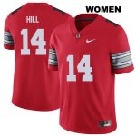 Women's NCAA Ohio State Buckeyes K.J. Hill #14 College Stitched 2018 Spring Game Authentic Nike Red Football Jersey GK20R37XQ